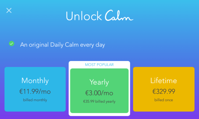 Best Price For Calm App