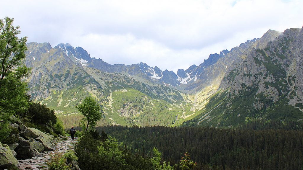 View of the High Tatras from a hiking route.