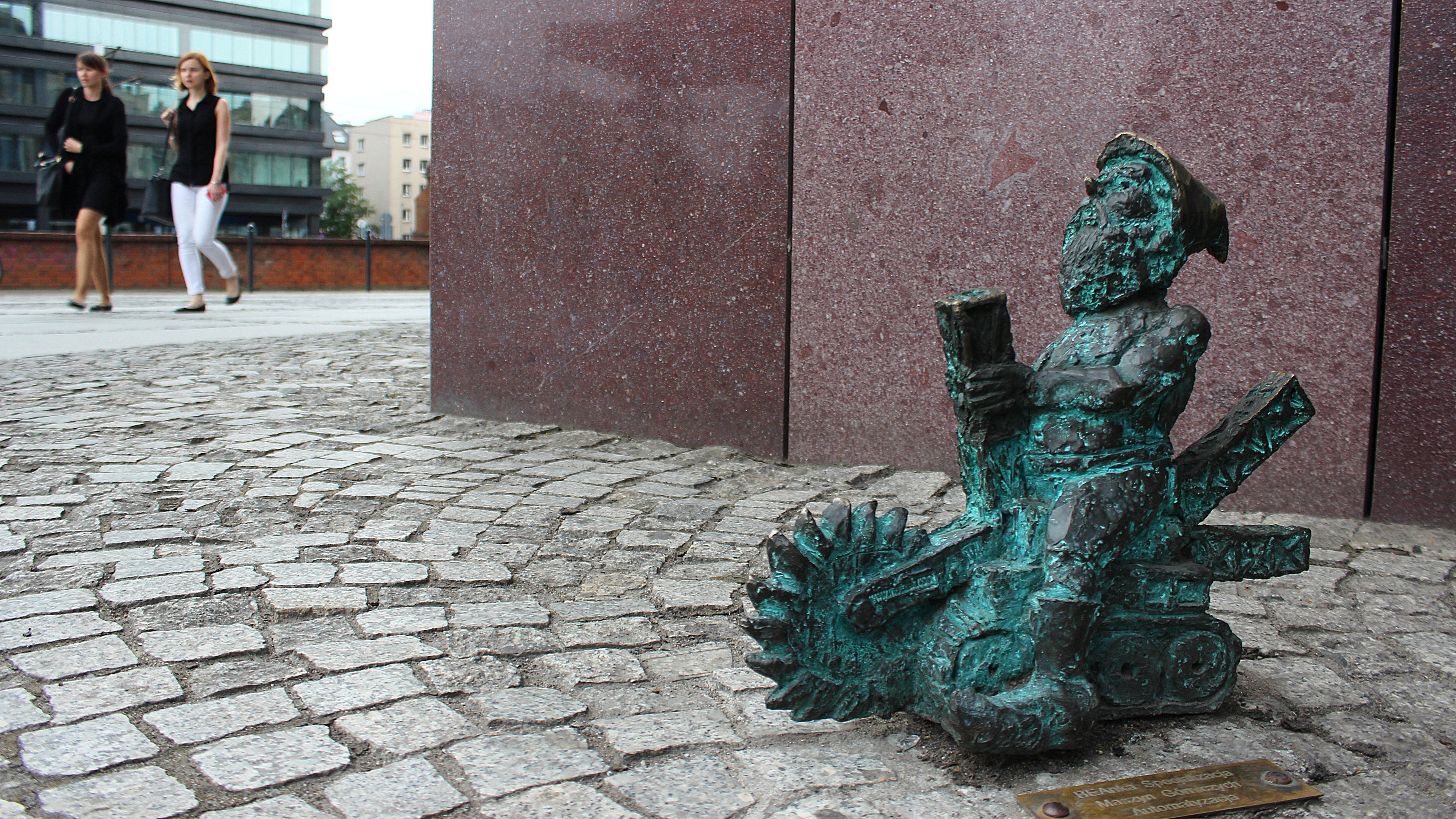A miniature dwarf statue in Wrocław with a saw blade. One of the many sights I saw during my one week in Poland.