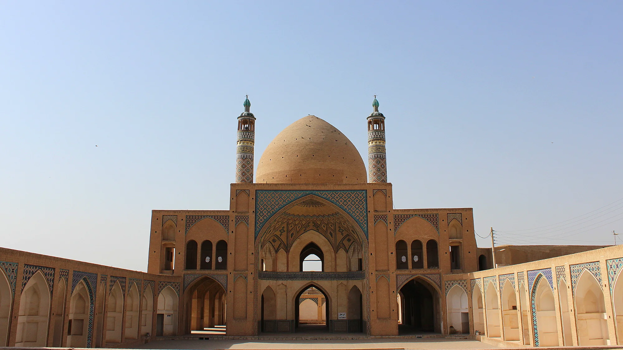 Agha Bozorg Mosque yard in Kashan, Iran.