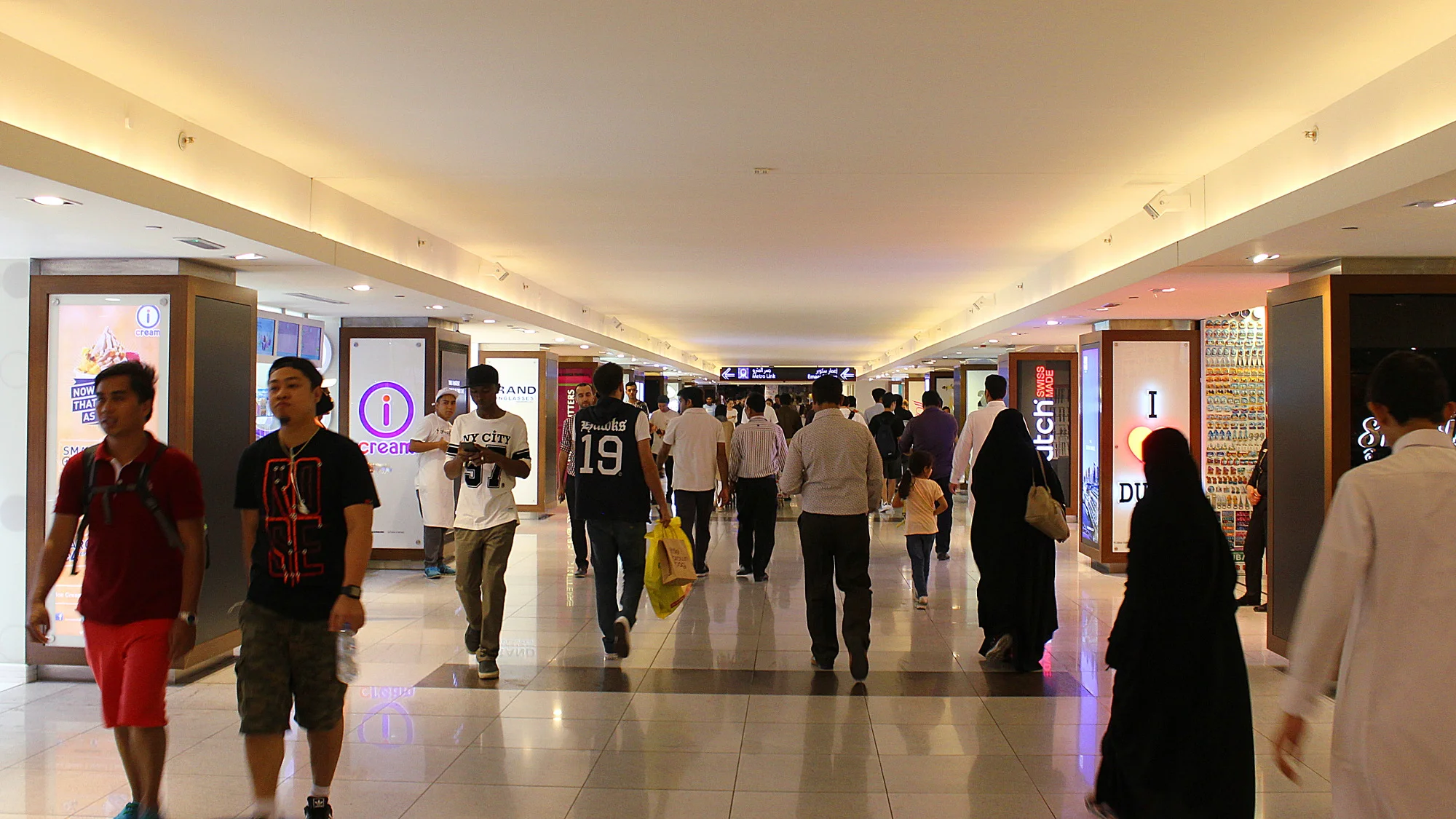 Shoppers inside Dubai Mall.