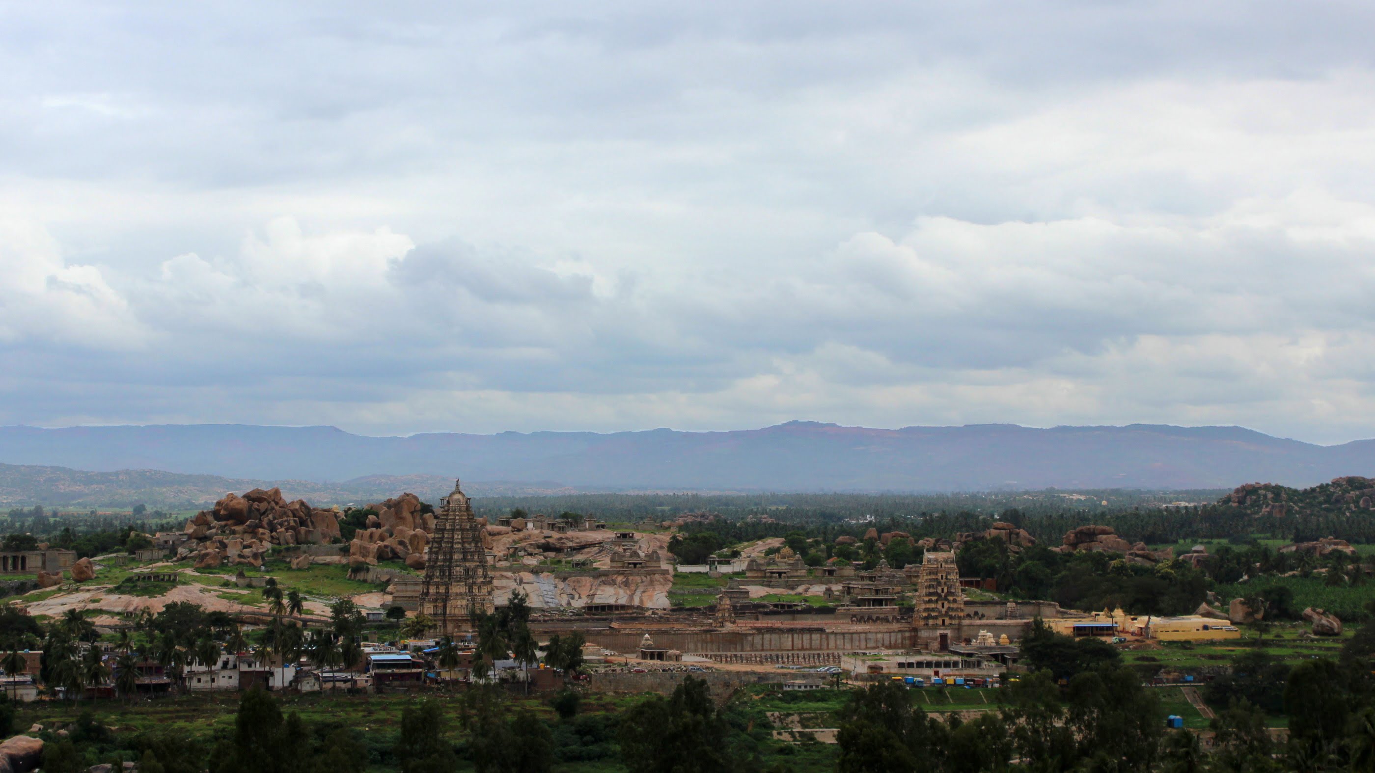 The view to Hampi from a hilltop in Virupapur Gaddi.