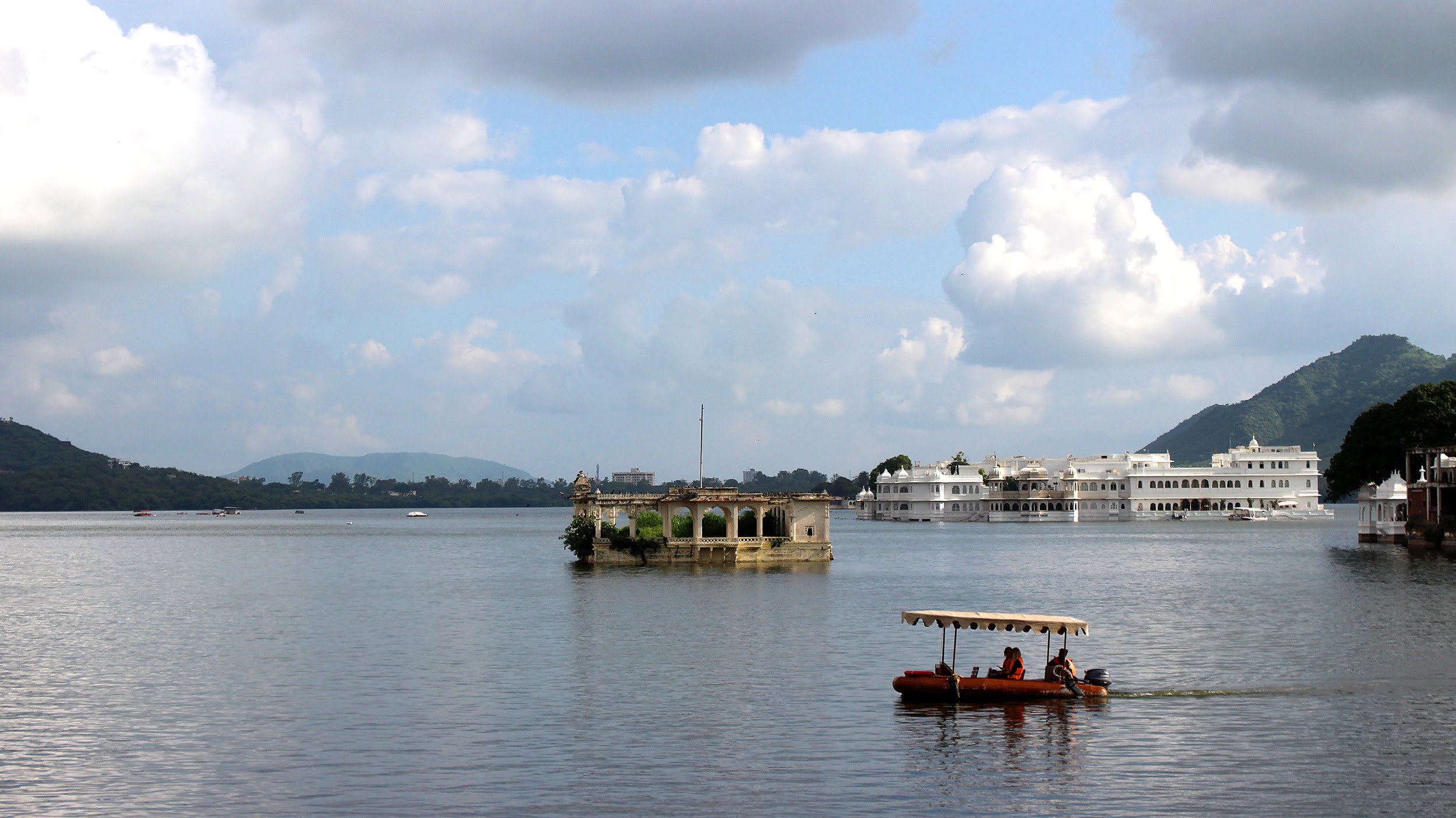 Lake Pichola as seen from the terrace of Rainbow Restaurant.