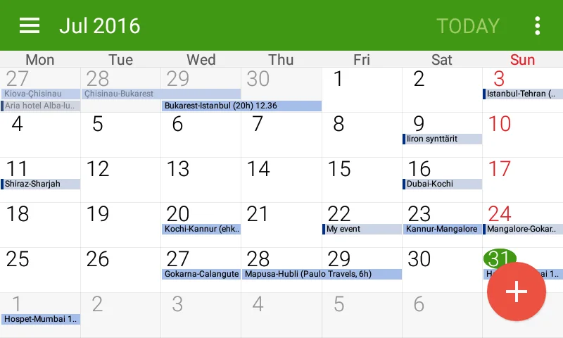 S Planner calendar for Android phones.