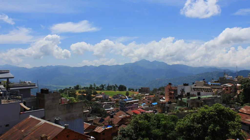 Rooftops of Tansen, Nepal from the roof terrace of a homestay.