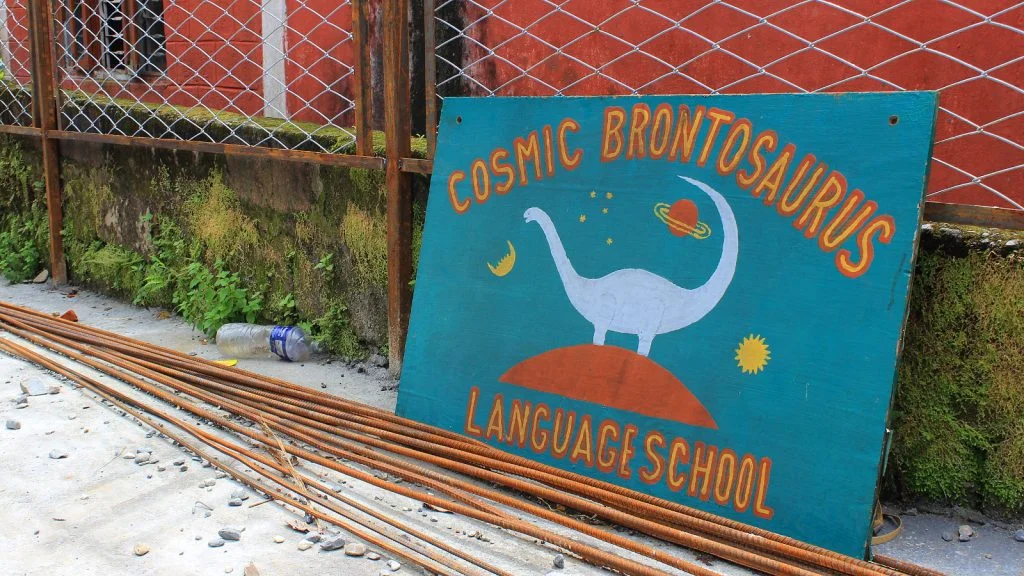 I studied Nepali at Cosmic Brontosaurus Language School in Pokhara.
