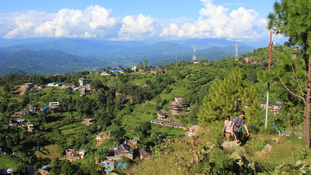 Climbing to Thani Mai temple in Bandipur, Nepal. Another great viewpoint.