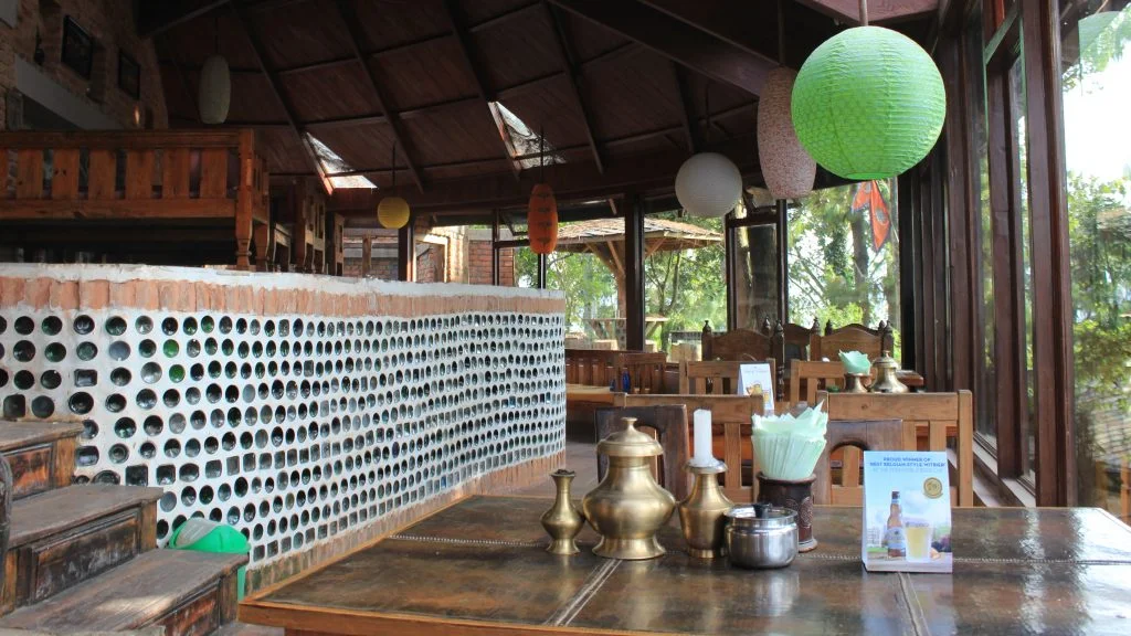 The restaurant of Hotel at the End of the universe in Nagarkot.
