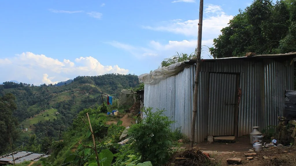 A temporary building that my friend Nawaraj built after the earthquake for his family.