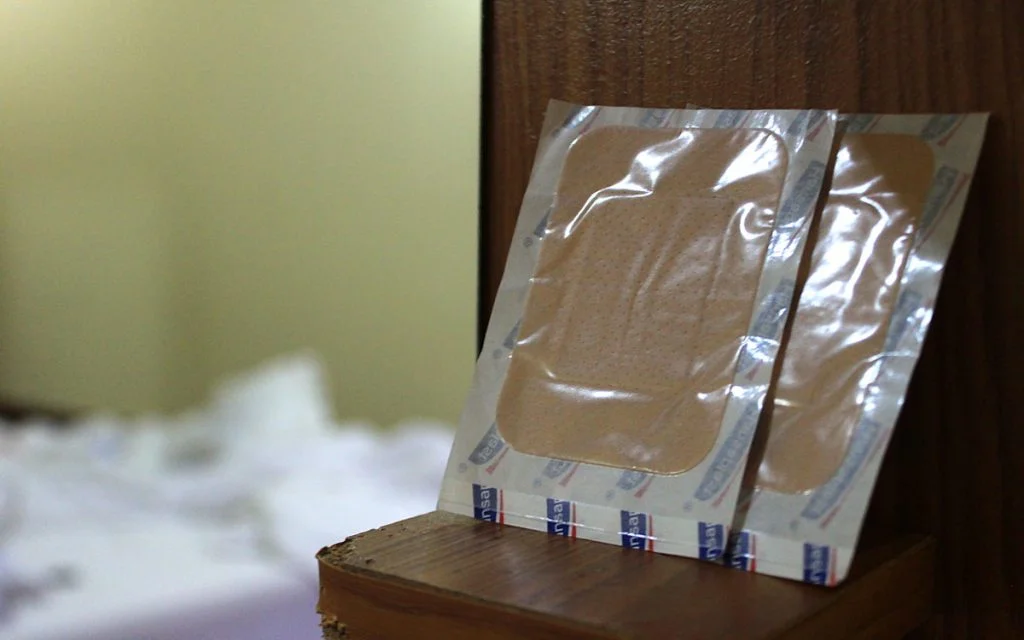 A set of large bandages.