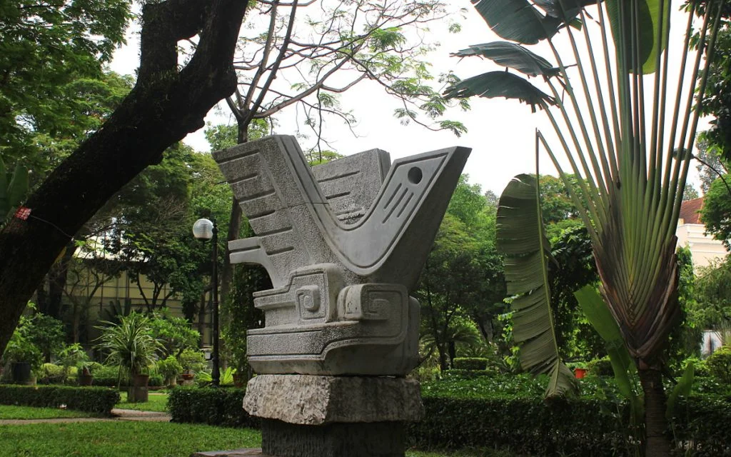 A peace pigeon statue in a park in Ho Chi Minh City.
