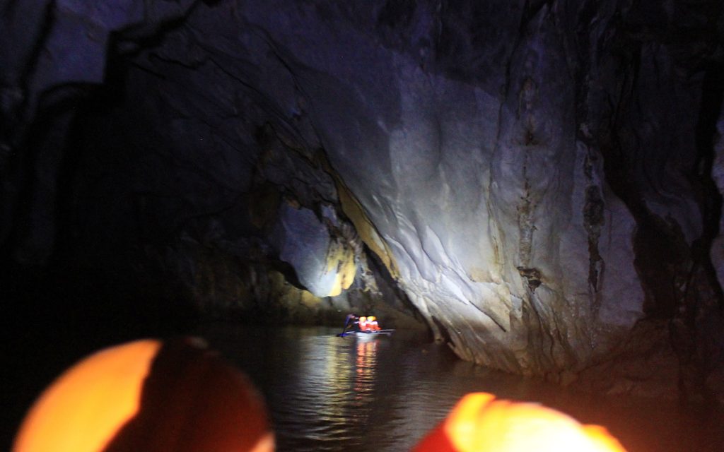 The underground river of Sabang Cave.