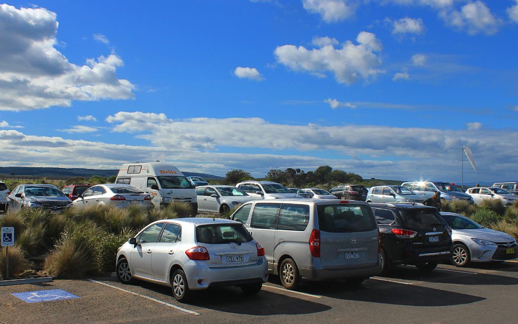 There was very little traffic on the way in May, but the parking area of the Twelve Apostles was nearly full.