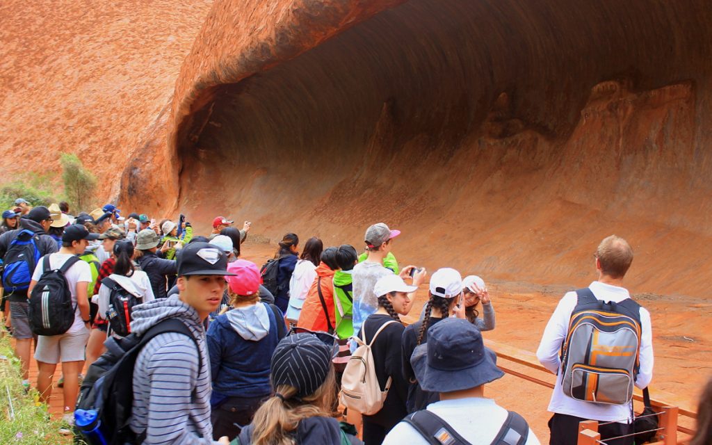 School group visiting Uluru.
