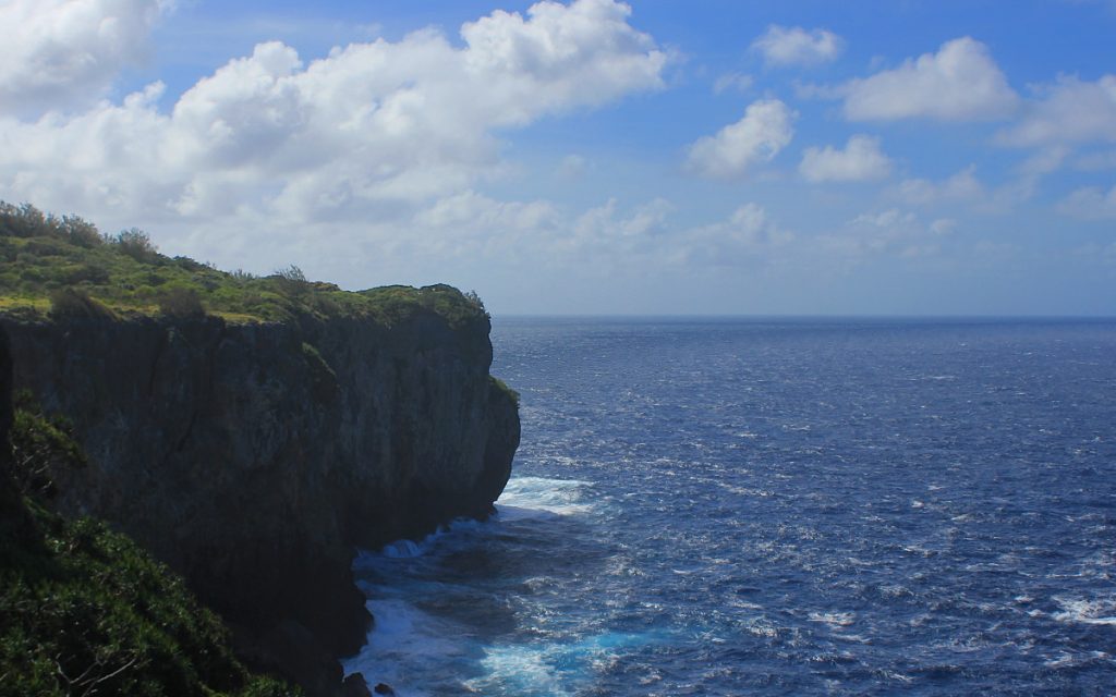 Tonga hiking. Coastal cliffs near the southern tip of 'Eua island, Tonga.
