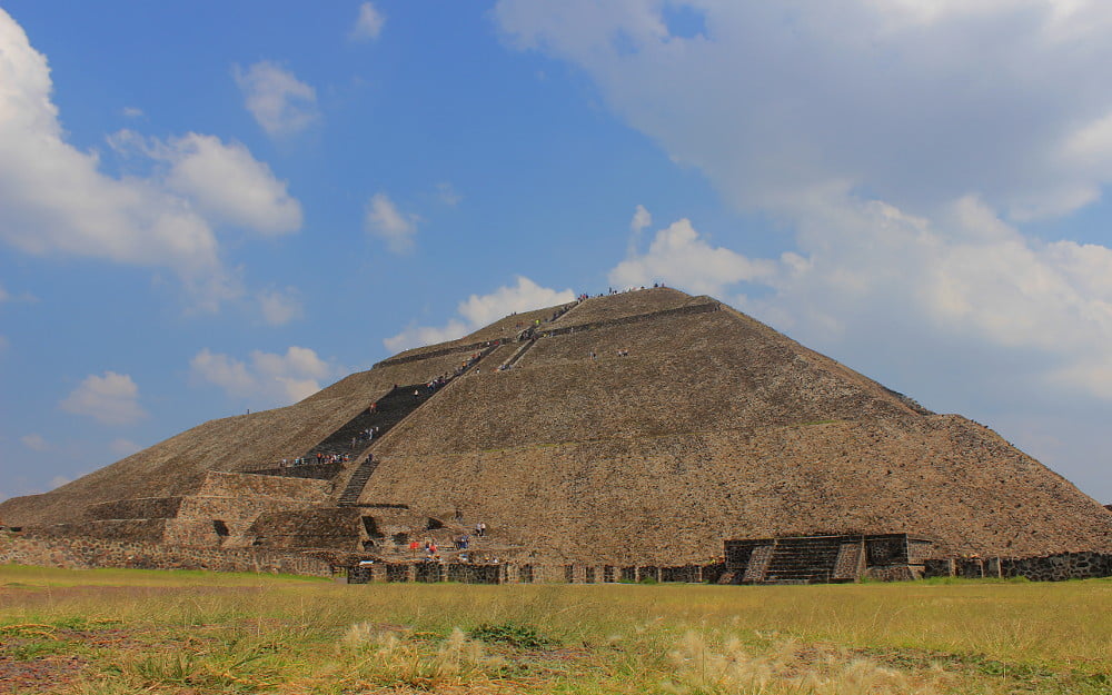 The Pyramid of the Sun in Teotihuacan.