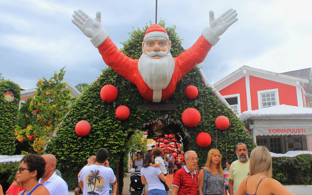 Santa Claus at the Pequena Finlandia / Pikku-Suomi / Little Finland entrance in Penedo, Brazil.