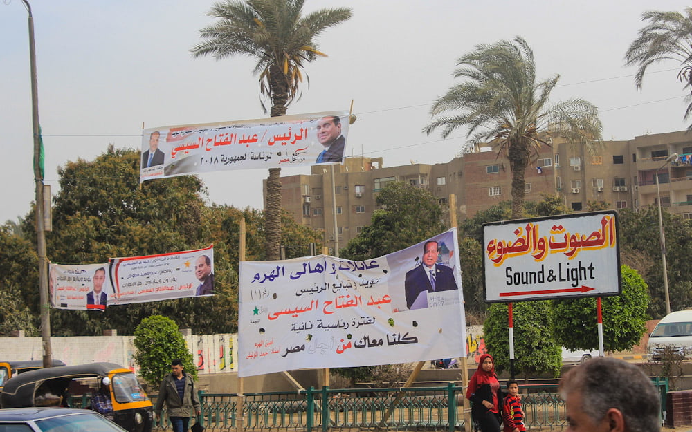 Egypt 2018 Presidential Election Posters of Abdel Fattah el-Sisi in Cairo.