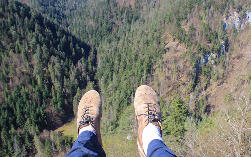Ecco Biom shoes for hiking. View from the Tomasovsky Vyhlad viewpoint in Slovak Paradise National Park