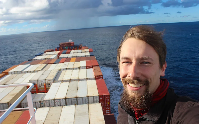 Crossing the Pacific on a cargo ship