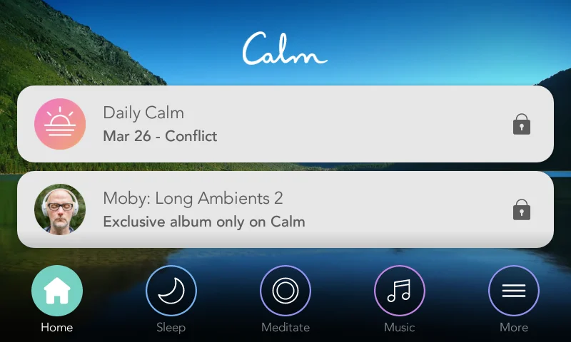 Moby Long Ambients 2 within meditation app.