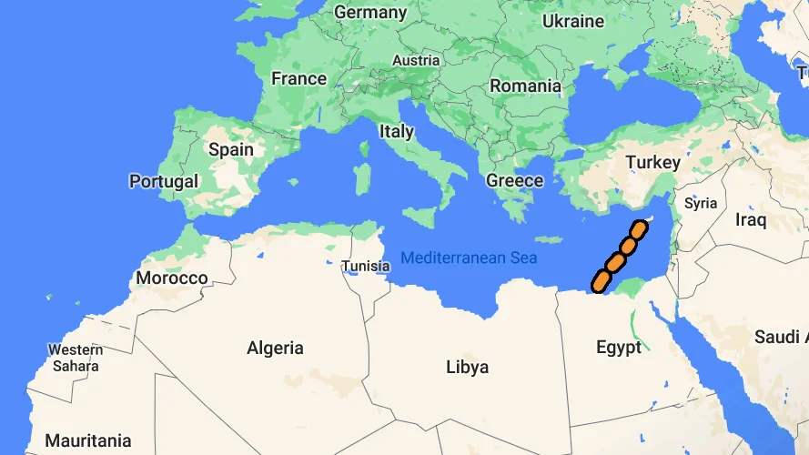 Overseas ferry from Cyprus to Egypt