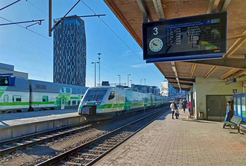 Taking a Train in Tampere, Finland