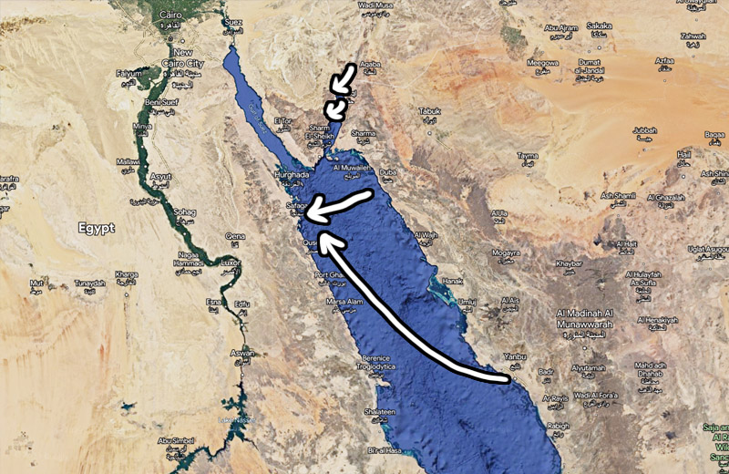 Ferry routes to Egypt from Jordan and Saudi Arabia
