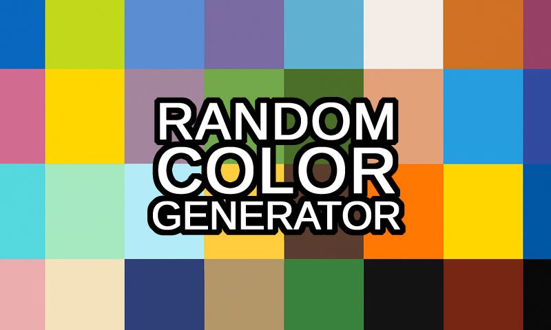 Random color generator text with randomly colored rectangles in the background