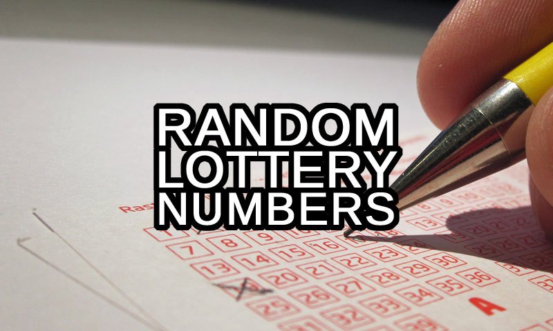 random lottery numbers, a lottery number picker text with a lotto ticket in the background