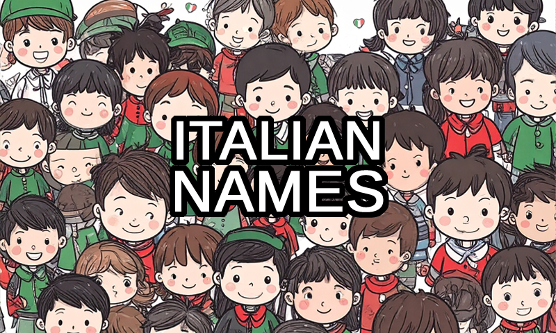 Random Italian Name Generator header with Italian boys and girls in the background