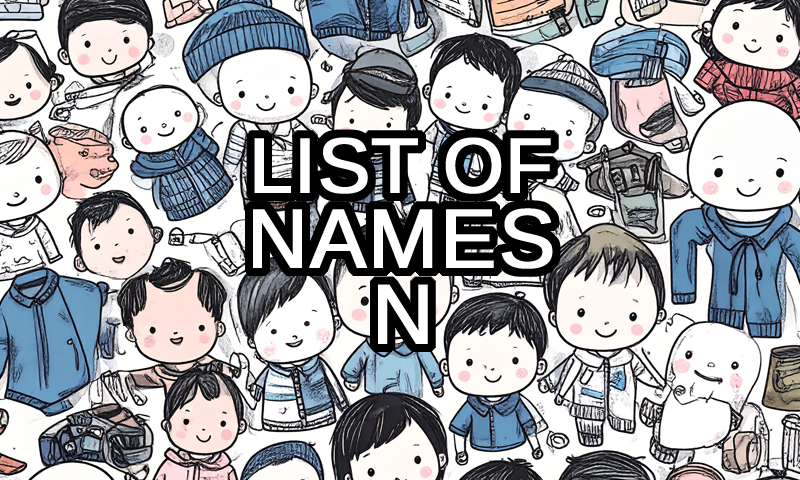 American names that start with N text with modern American boys and girls in the background