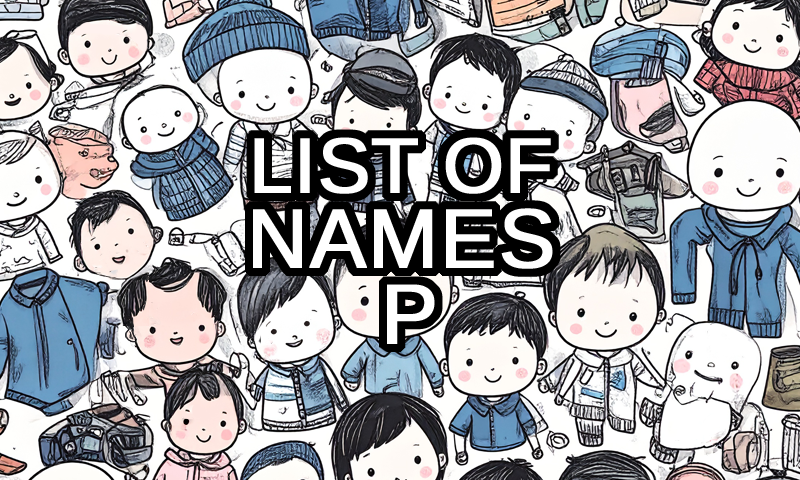 American names that start with P text with modern American boys and girls in the background