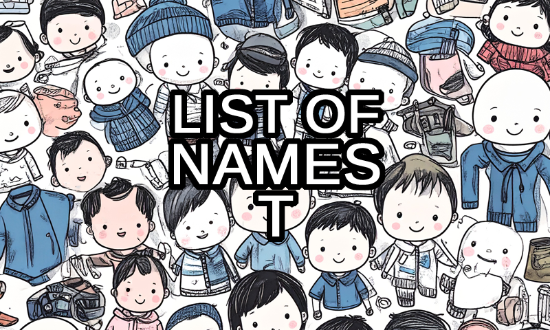 American names that start with T text with modern American boys and girls in the background