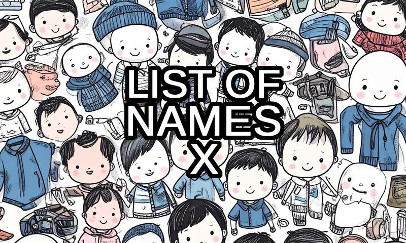 American names that start with X text with modern American boys and girls in the background